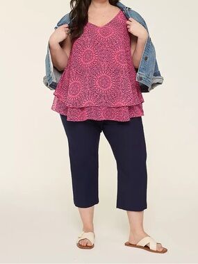 Lane Bryant Chiffon double layer swing top size 14 fits like 16 women